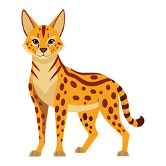 illustration of a Serval animal on white