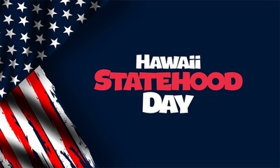 hawaii statehood day background vector illustration with american  flag suitable for greeting at a hawaii statehood day event in united states