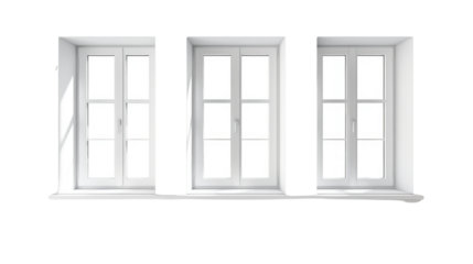 White modern window on transparent background