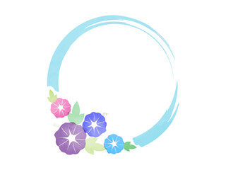 水彩の朝顔のフレーム