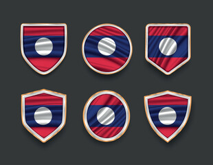 set of flags in frames with various frame shapes