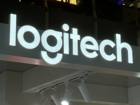 Shanghai,China-June 30th 2024: Logitech company brand logo and store sign
