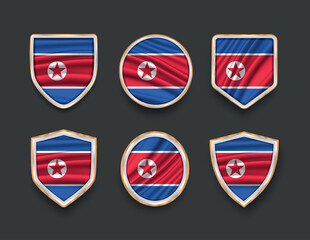 set of flags in frames with various frame shapes
