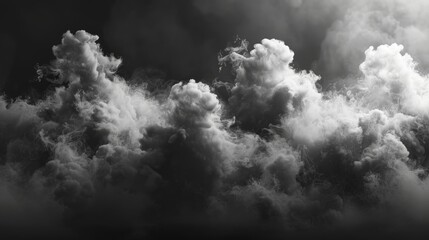 Obraz premium Dramatic, swirling clouds fill a dark sky, creating an ethereal and moody atmosphere.