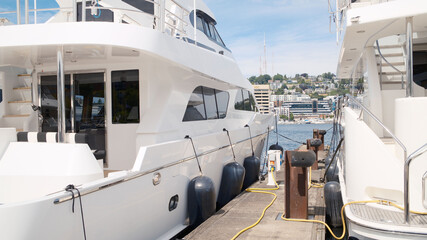 boat, yacht, sea, water, boats, luxury, harbor, ship, marina, port, sailing, travel, nautical, ocean, dock, sky, vessel, summer, yachts, sailboat, vacation, pier, sail, harbour, motorboat, seattle, wa
