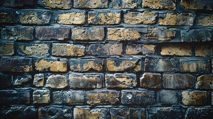 Aged stone brick wall texture with copy space for design