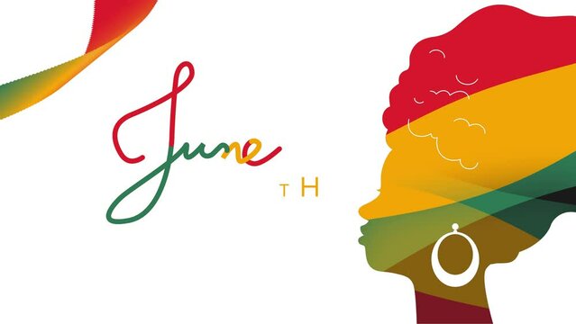 Juneteenth. Freedom Day. June 19. Motion graphic design. video animation.
