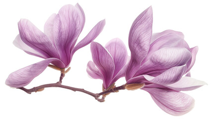 Purple magnolia flower, Magnolia Felix isolated on a transparent background