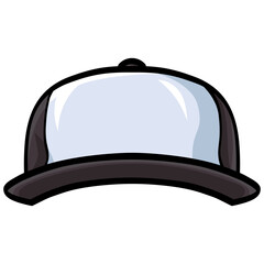 Trucker Hat Black White Baseball Cap Illustration Design