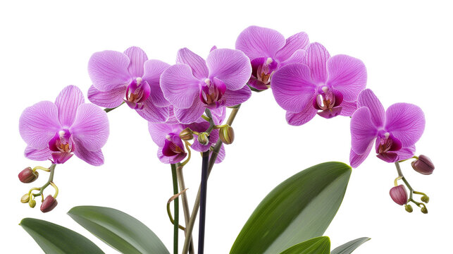 purple moth orchids in bloom close-up photo isolated on a transparent background