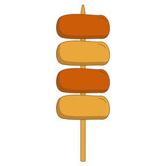 Delicious Grill Street Food Isolated on White Background. Vector Illustration.