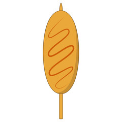 Delicious Grill Street Food Isolated on White Background. Vector Illustration.