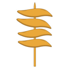 Delicious Grill Street Food Isolated on White Background. Vector Illustration.