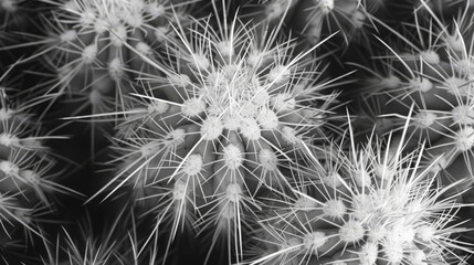 Fototapeta premium prickly texture of a cactus, highlighting the spines and surface details.