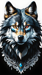 Fierce Wolf Black T-Shirt: Unique Furry Art Design Apparel with Intricate, Bold & Captivating Features