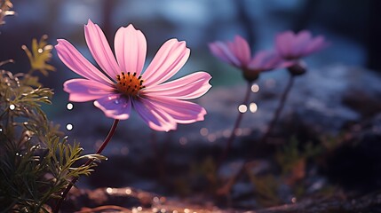 pink and white flower