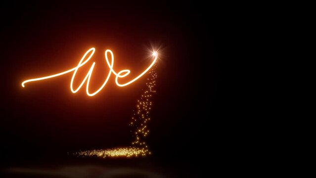 welcome sign in sparks laser welding motion effect. video animation.
