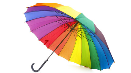 Rainbow umbrella against the sunlight. isolated on a transparent background