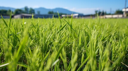 Obraz premium green grass and blue sky