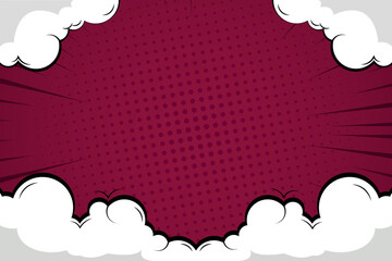 background with clouds and hearts