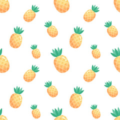 vector seamless pattern with pineapple