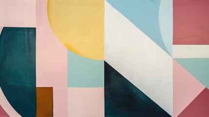 Clean and modern composition of geometric forms in soft pastel shades