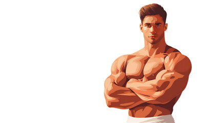 筋肉をアピールする男性