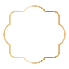 Golden Islamic Frame Luxury Illustration. Isolated on White Background.