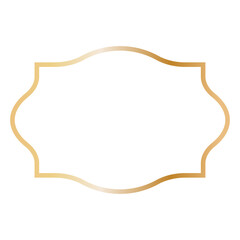 Golden Islamic Frame Luxury Illustration. Isolated on White Background.