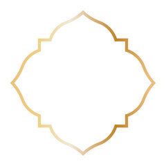Golden Islamic Frame Luxury Illustration. Isolated on White Background.
