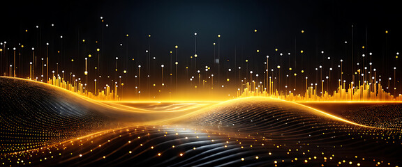 Obraz premium Digital background ideal for technological operations, neural networks, AI, data transmission and encryption, digital archives, audio and visual representations, scientific research 