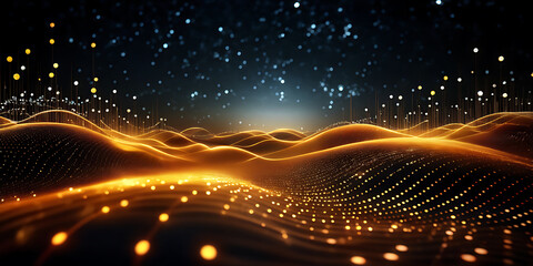 Fototapeta premium Digital background ideal for technological operations, neural networks, AI, data transmission and encryption, digital archives, audio and visual representations, scientific research 