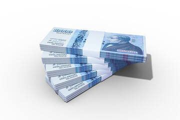 Stacks of Icelandic króna notes. bundles of Iceland currency notes isolated on transparent background	