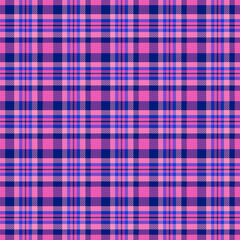 Plaid pattern with twill weave.Tartan check seamless pattern in blue and pink.Vector illustration geometric background for fabric and paper.