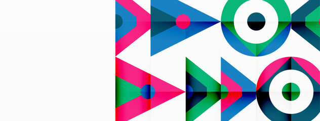 Fototapeta premium Colorful circle and triangle abstract background. Template for wallpaper, banner, presentation, background