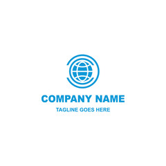 Simple global logo design vector on white background