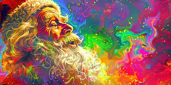 Santa Claus psychedelia rainbow