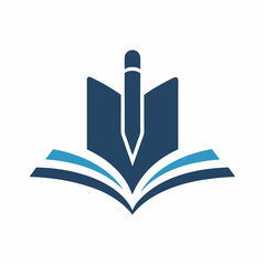 pen with book vector logo design. education of logo illustration template.
