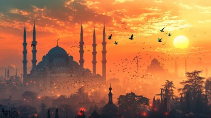 Fototapeta premium The design of Islamic mosques varies across regions, each reflecting unique cultural influences