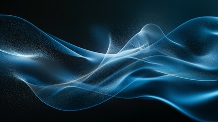 Fototapeta premium Blue abstract wave on black