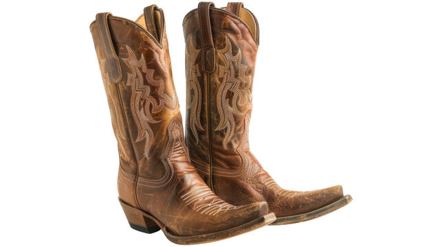 A pair cowboy boots on transparent background