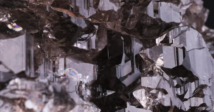 skeletal smoky quartz footage. From Galenstock, Tiefenbach, Urseren, Valais, Switzerland. 
