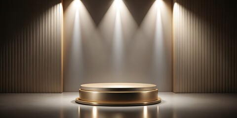 Elegant product display pedestal with soft illumination and minimalist background , pedestal, elegant