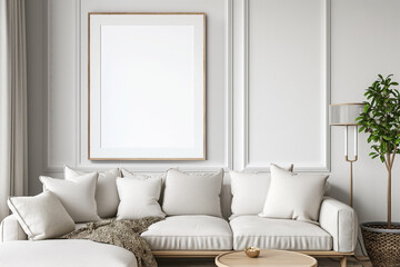 Frame mockup, ISO A paper size. Home Office wall poster mockup. Interior mockup with office background. Modern interior design.