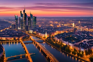 Obraz premium city skyline at night