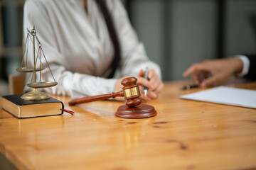 Lawyers, judges, legal matters, agree to discuss and consult with clients.