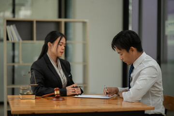 Lawyers, judges, legal matters, agree to discuss and consult with clients.