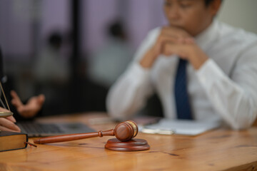 Lawyers, judges, legal matters, agree to discuss and consult with clients.