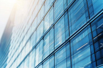 Fototapeta premium Glass-Walled Office Building Facade Background