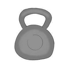 Kettlebell for cardio training in the gym illustration